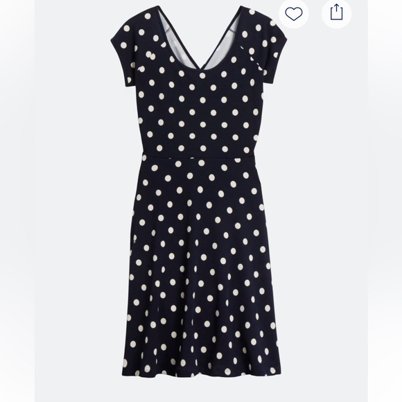 Gilli Navy and White Polka Dot Dress - Picture 1 of 4